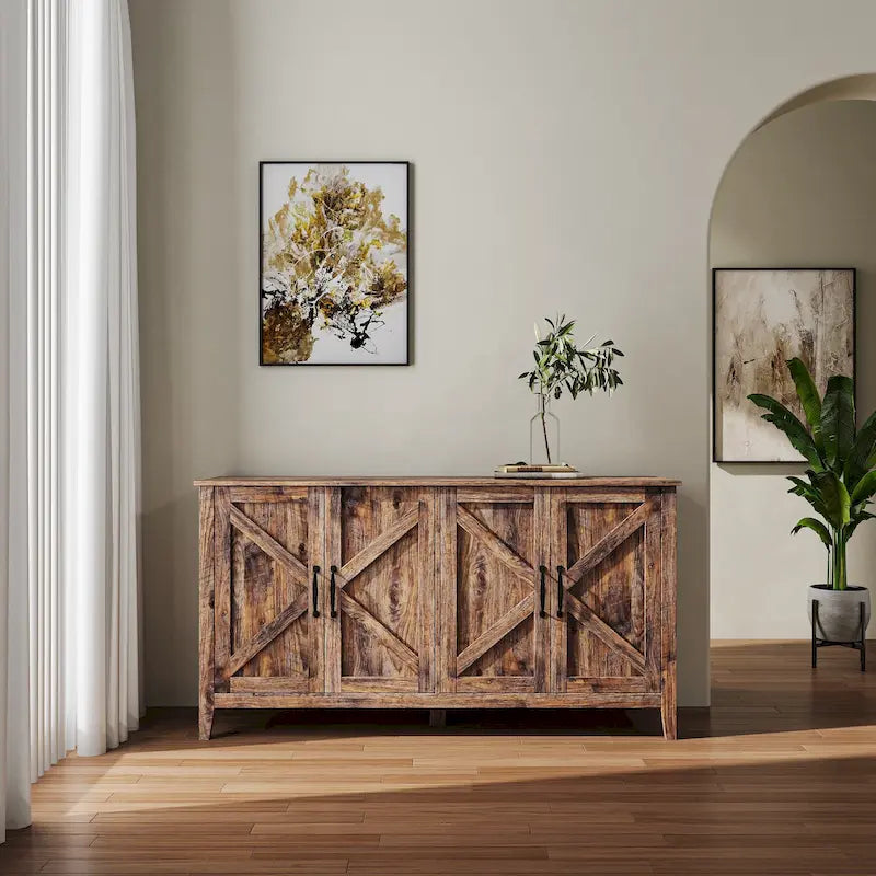 Meuble TV moderne avec portes et étagères