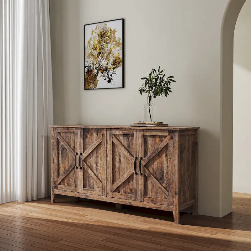 Meuble TV moderne avec portes et étagères