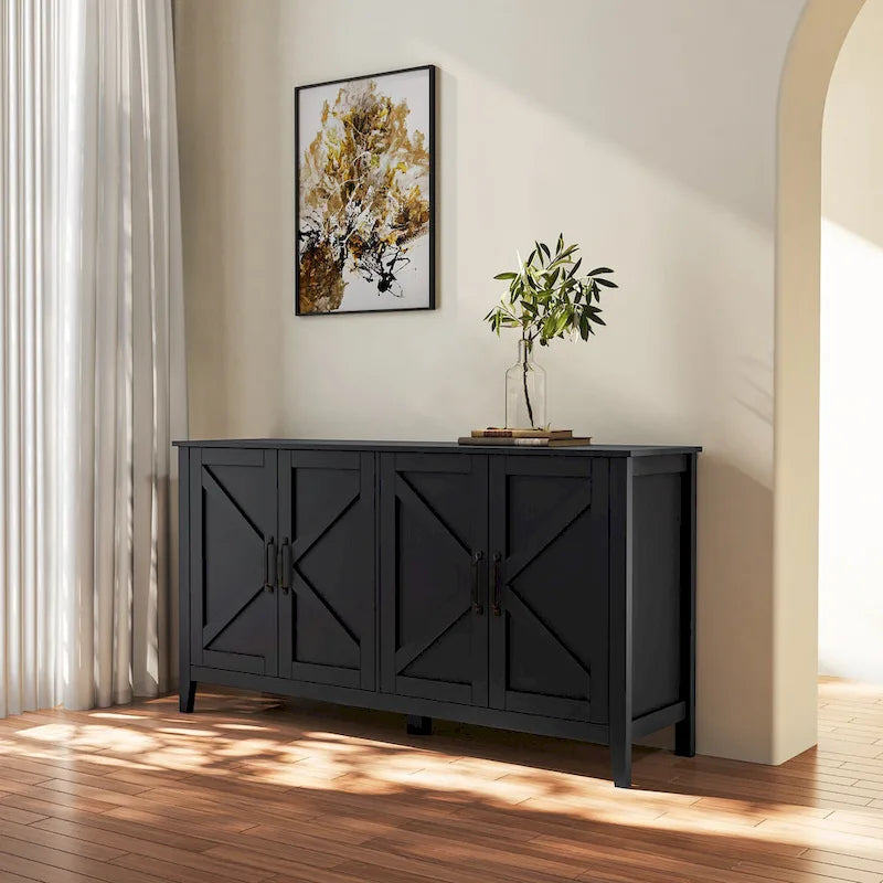 Meuble TV moderne avec portes et étagères