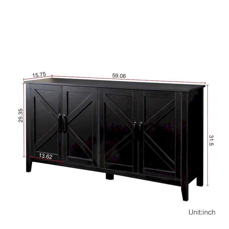Meuble TV moderne avec portes et étagères