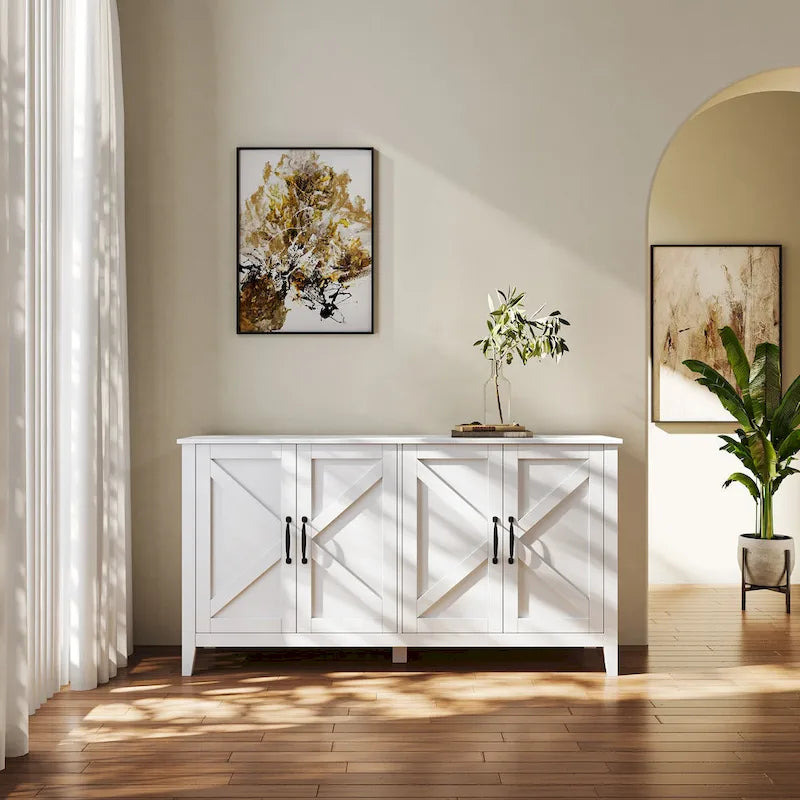 Meuble TV moderne avec portes et étagères