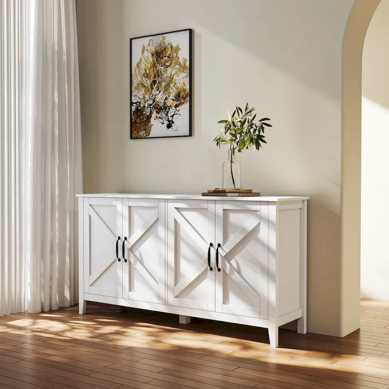 Meuble TV moderne avec portes et étagères