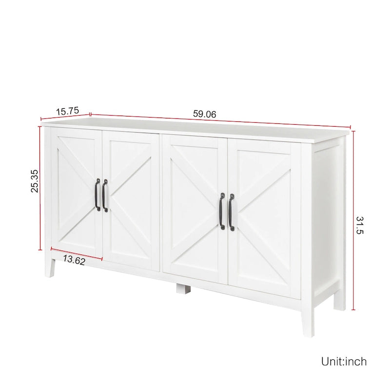 Meuble TV moderne avec portes et étagères