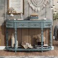 Console de 52 po, table d'appoint incurvée, table de canapé, table d'entrée pour couloir, salon, avec 4 tiroirs et 1 étagère