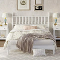 Lit plateforme en bois style rétro avec tête de lit en forme de gourde, Queen Size