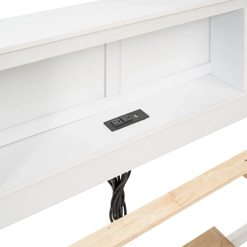 Cadre de lit plateforme en pin avec 3 tiroirs et lit gigogne
