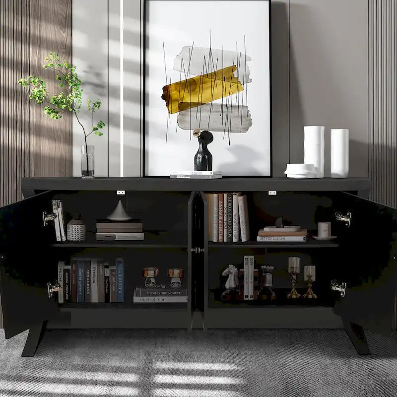 Buffet de salle à manger avec rangement, grand buffet moderne de 150 cm, meuble de rangement en bois