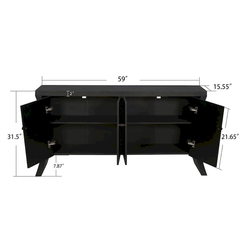 Buffet de salle à manger avec rangement, grand buffet moderne de 150 cm, meuble de rangement en bois