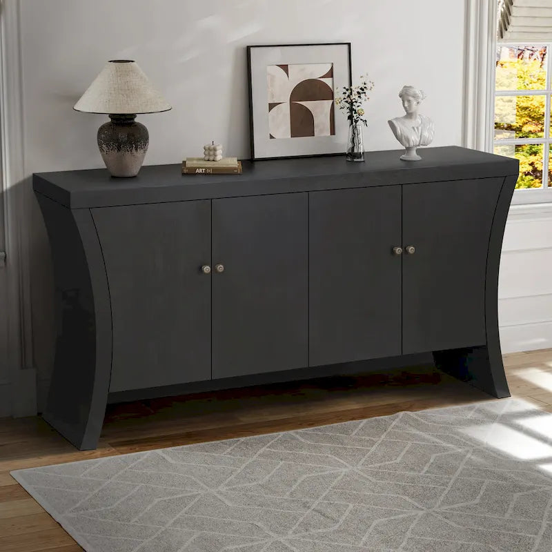 Buffet de salle à manger avec rangement, grand buffet moderne de 150 cm, meuble de rangement en bois