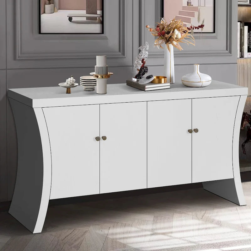 Buffet de salle à manger avec rangement, grand buffet moderne de 150 cm, meuble de rangement en bois