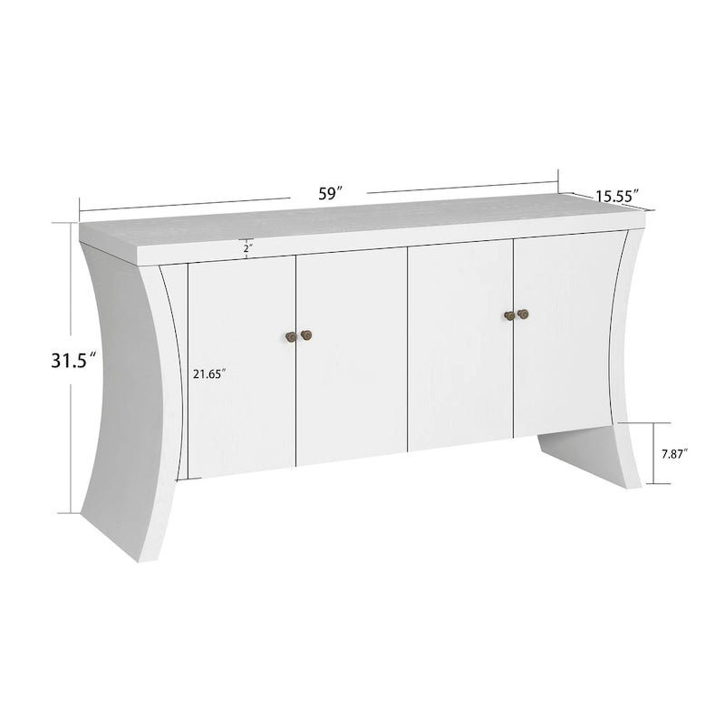 Buffet de salle à manger avec rangement, grand buffet moderne de 150 cm, meuble de rangement en bois