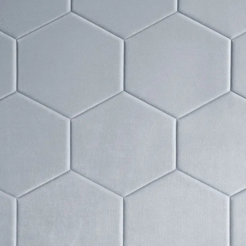 Lit d'appoint capitonné en velours gris moderne avec tête de lit en nid d'abeille et rangement