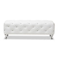 Banc moderne capitonné Heston Crystal Silver Orchid