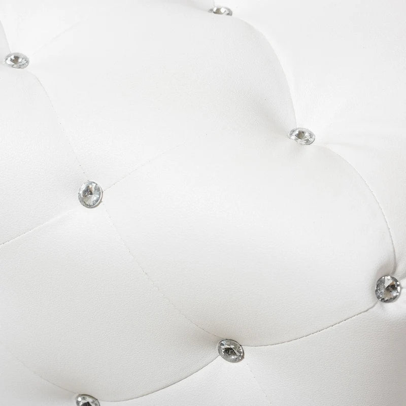 Banc moderne capitonné Heston Crystal Silver Orchid
