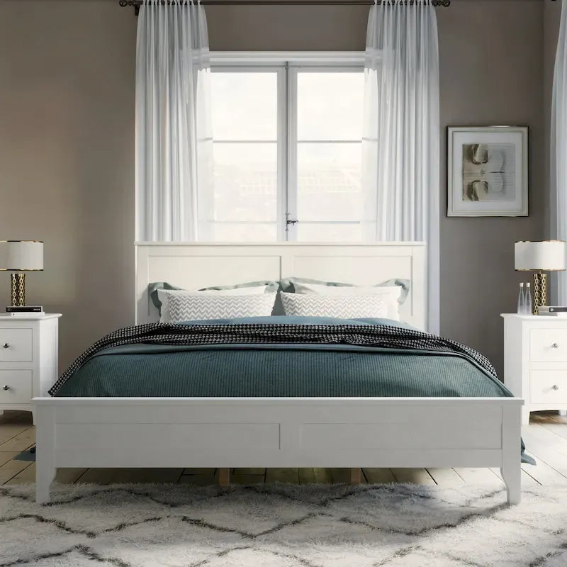 Lit plateforme Queen en bois massif