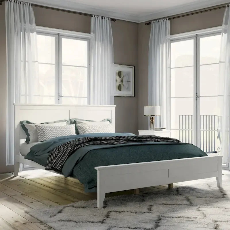 Lit plateforme Queen en bois massif