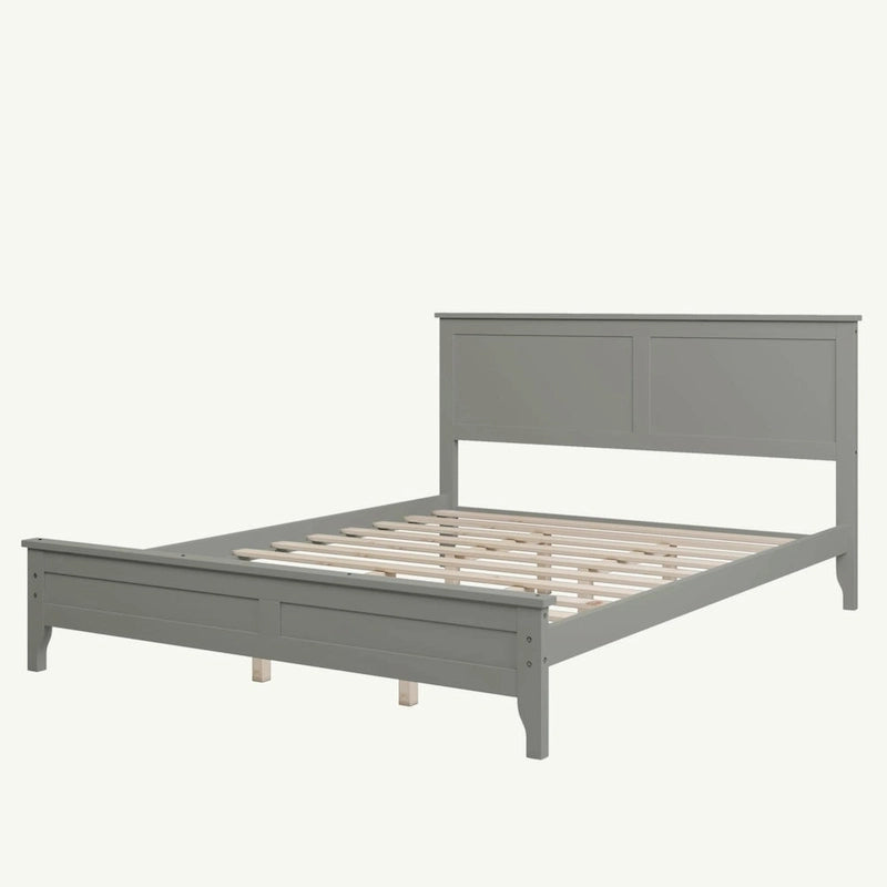 Lit plateforme Queen en bois massif