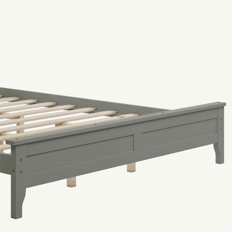 Lit plateforme Queen en bois massif