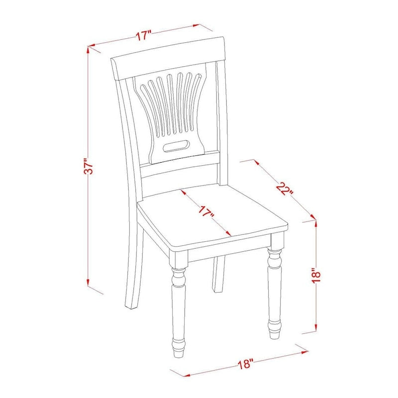 Chaises de salle à manger - Chaises en bois massif, lot de 2, Buttermilk et Cherry (option d'assise)