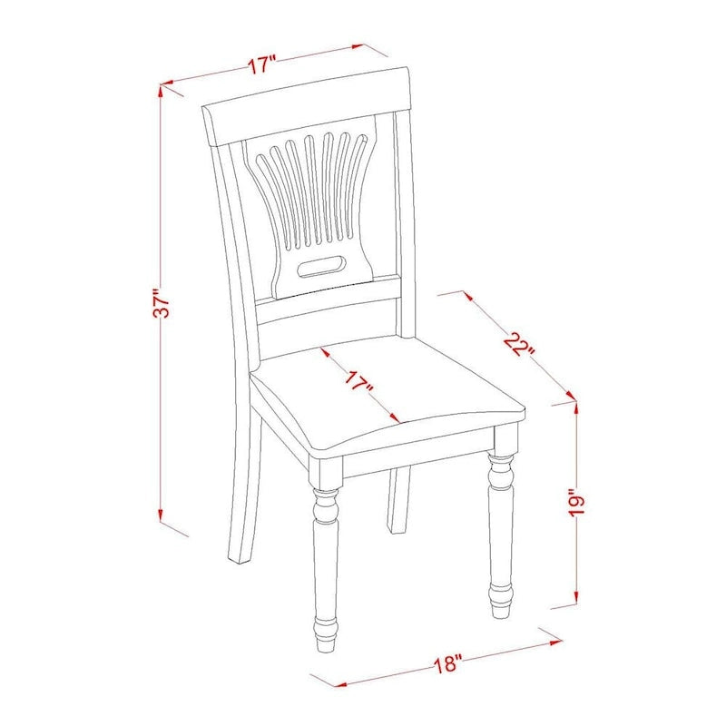 Chaises de salle à manger - Chaises en bois massif, lot de 2, Buttermilk et Cherry (option d'assise)