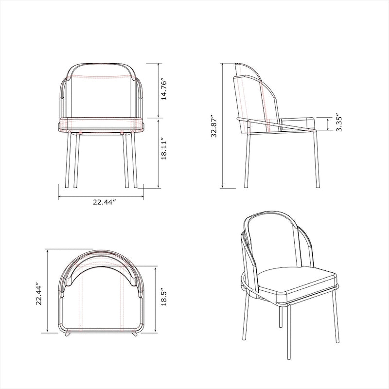 Chaise d'appoint bicolore en similicuir gris avec accents dorés, lot de 2 - Hauteur de salle à manger