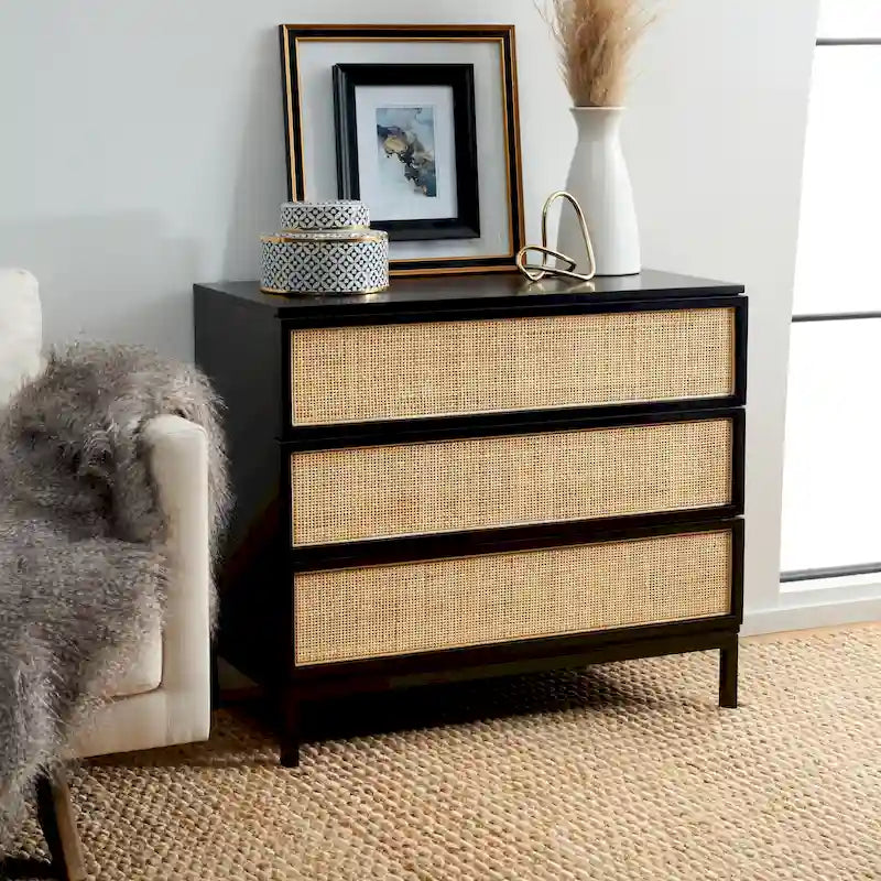 Commode en rotin à 3 tiroirs