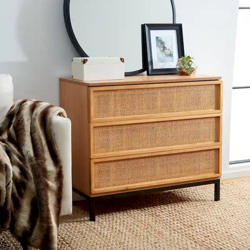 Commode en rotin à 3 tiroirs