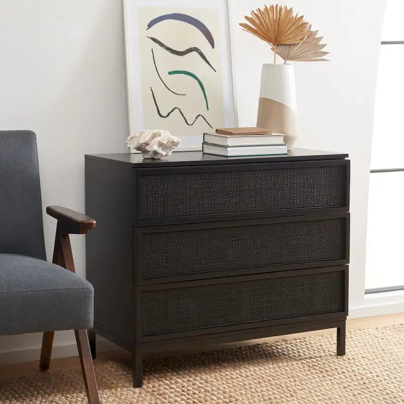 Commode en rotin à 3 tiroirs