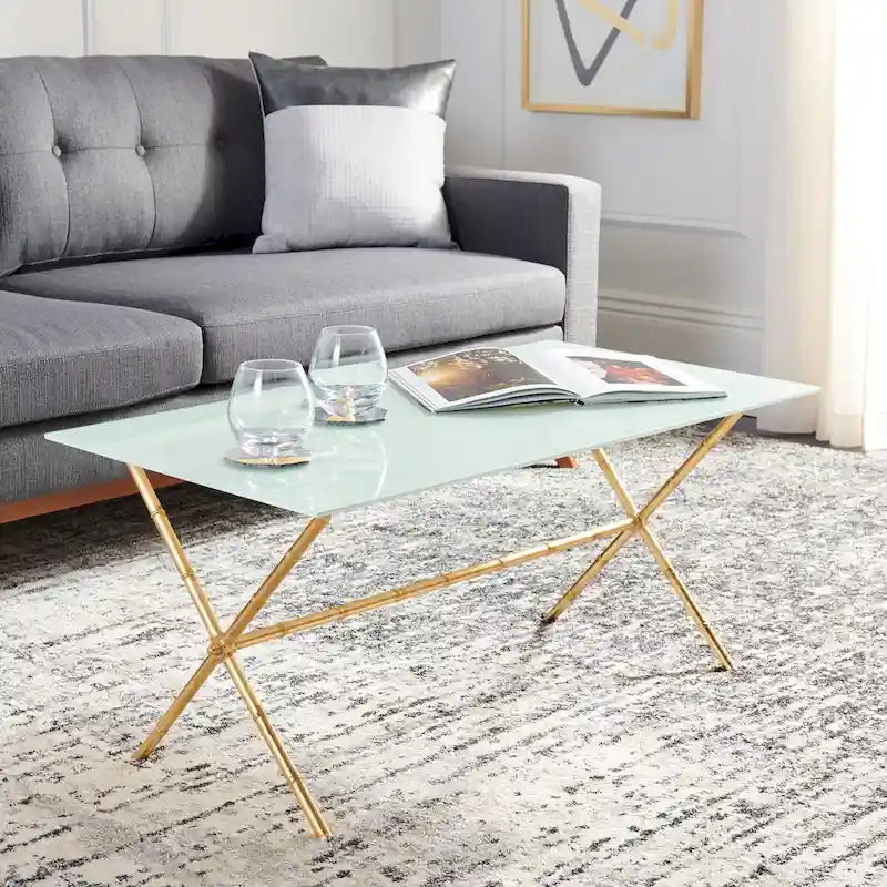 Table d'appoint bronze vieilli / argent avec plateau en verre - 37,4 x 19,7 x 17