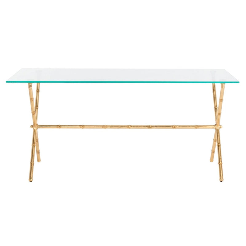 Table d'appoint bronze vieilli / argent avec plateau en verre - 37,4 x 19,7 x 17