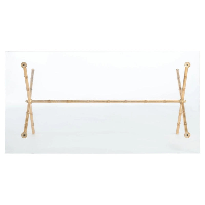 Table d'appoint bronze vieilli / argent avec plateau en verre - 37,4 x 19,7 x 17