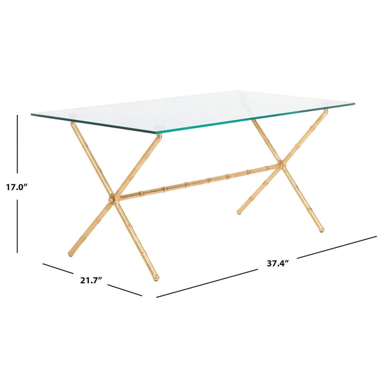 Table d'appoint bronze vieilli / argent avec plateau en verre - 37,4 x 19,7 x 17