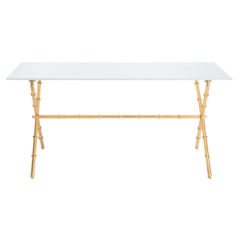 Table d'appoint bronze vieilli / argent avec plateau en verre - 37,4 x 19,7 x 17