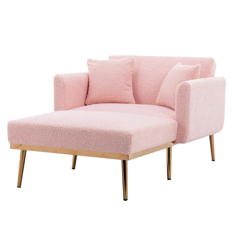 Chaise longue/fauteuil d'appoint, bords incurvés, rembourrée de mousse épaisse et recouverte d'un tissu de haute qualité