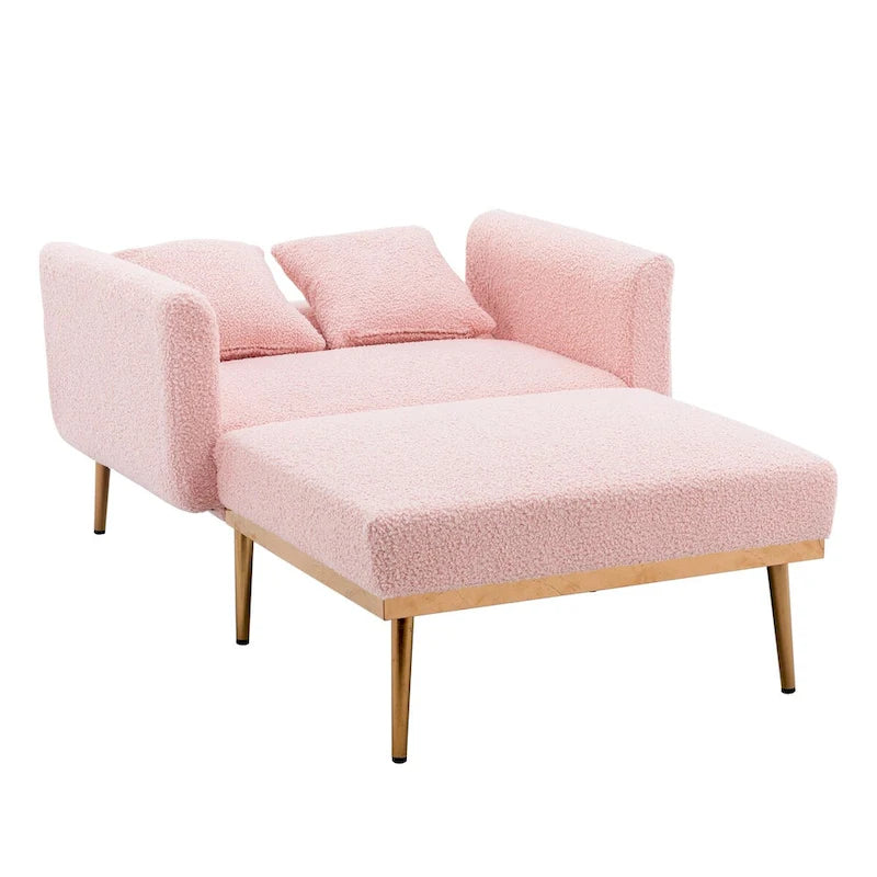 Chaise longue/fauteuil d'appoint, bords incurvés, rembourrée de mousse épaisse et recouverte d'un tissu de haute qualité