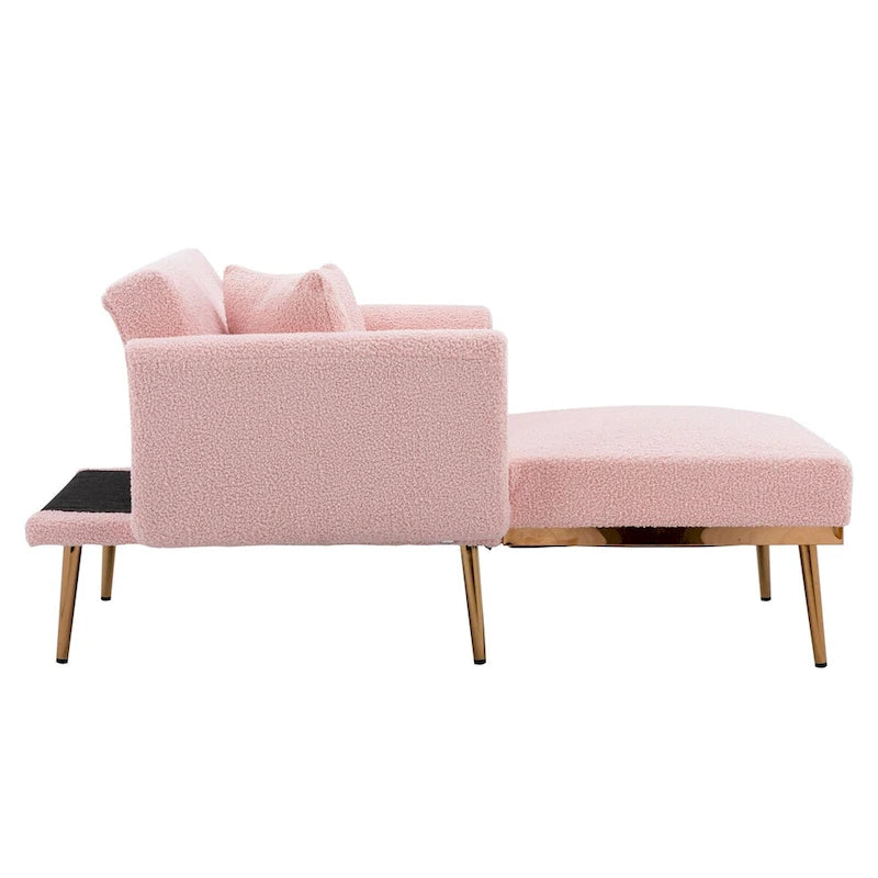 Chaise longue/fauteuil d'appoint, bords incurvés, rembourrée de mousse épaisse et recouverte d'un tissu de haute qualité