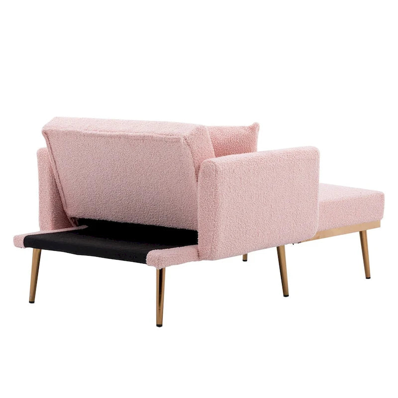 Chaise longue/fauteuil d'appoint, bords incurvés, rembourrée de mousse épaisse et recouverte d'un tissu de haute qualité