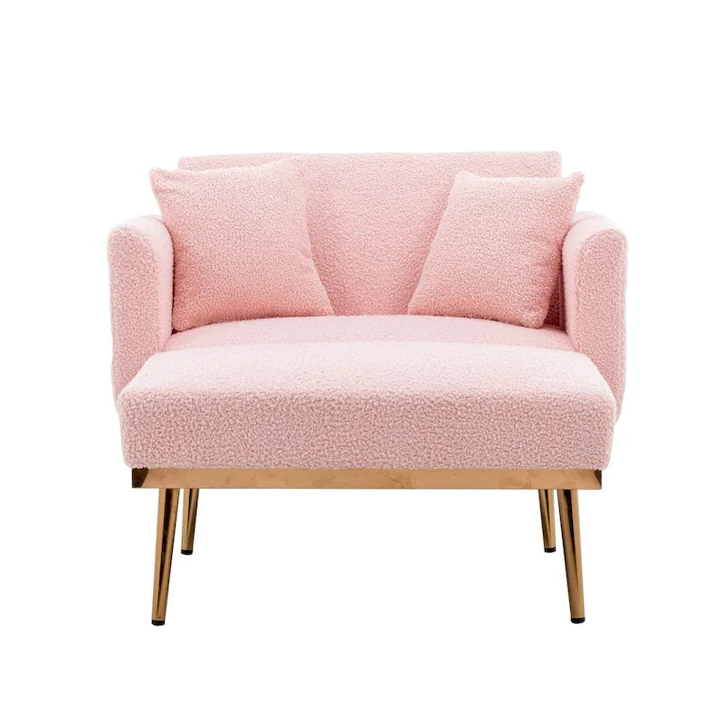 Chaise longue/fauteuil d'appoint, bords incurvés, rembourrée de mousse épaisse et recouverte d'un tissu de haute qualité