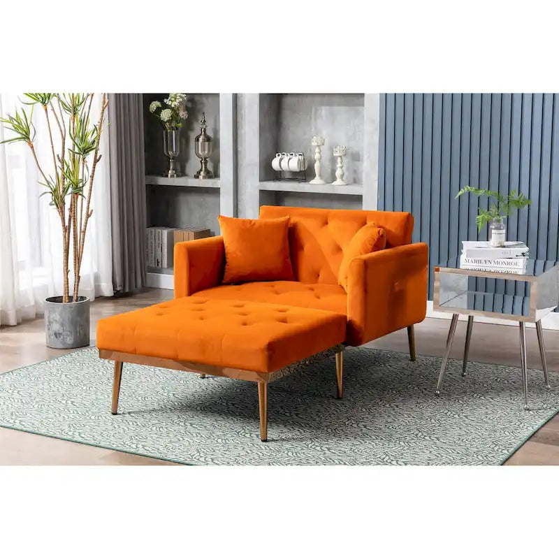 Chaise longue/fauteuil d'appoint, bords incurvés, rembourrée de mousse épaisse et recouverte d'un tissu de haute qualité