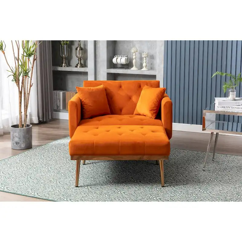 Chaise longue/fauteuil d'appoint, bords incurvés, rembourrée de mousse épaisse et recouverte d'un tissu de haute qualité