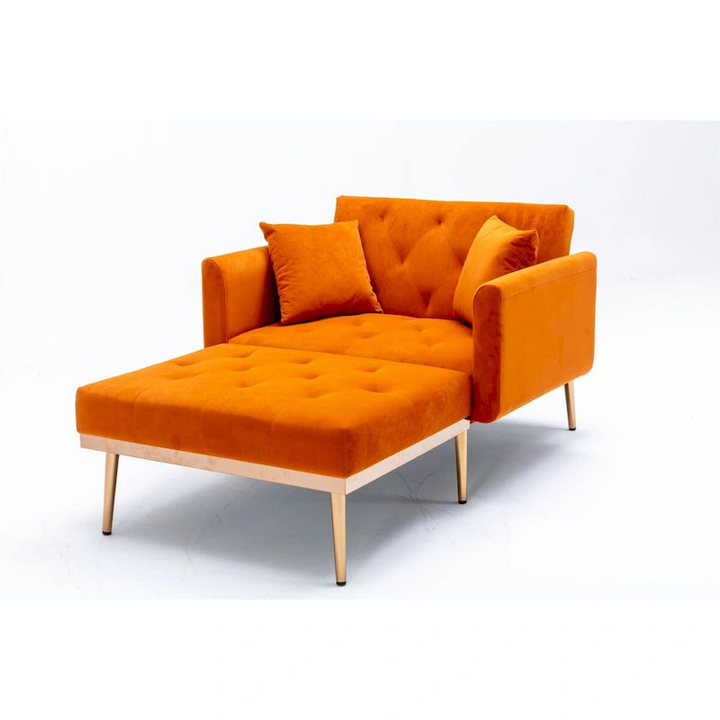 Chaise longue/fauteuil d'appoint, bords incurvés, rembourrée de mousse épaisse et recouverte d'un tissu de haute qualité