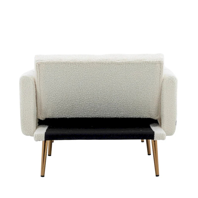 Chaise longue/fauteuil d'appoint, bords incurvés, rembourrée de mousse épaisse et recouverte d'un tissu de haute qualité