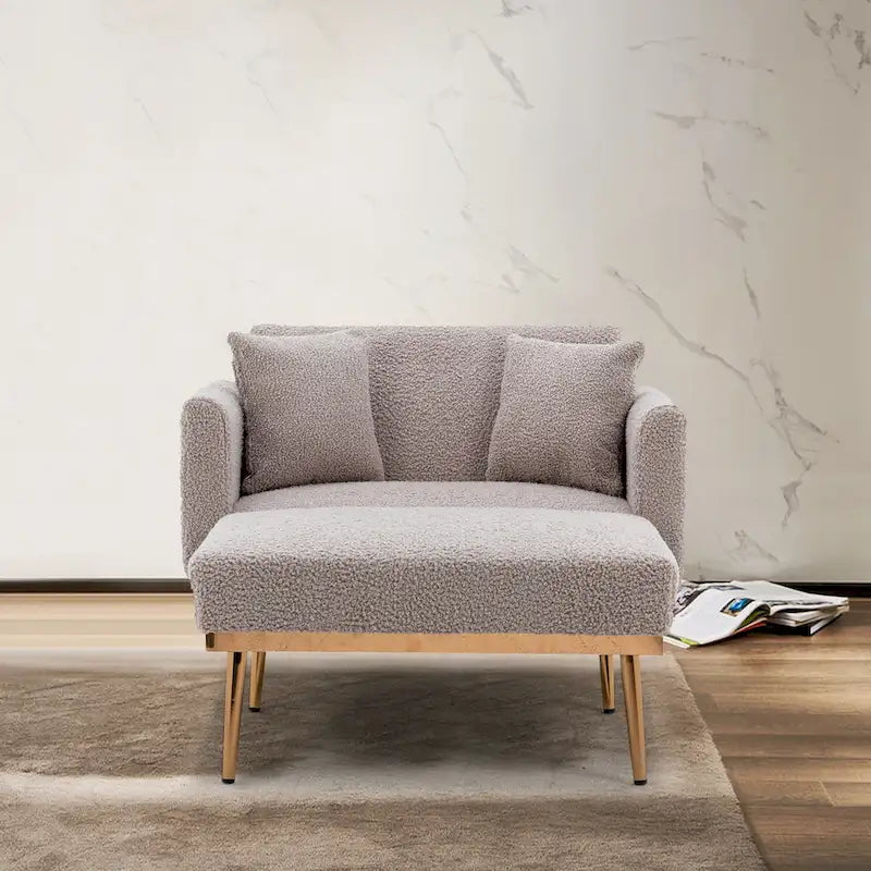 Chaise longue/fauteuil d'appoint, bords incurvés, rembourrée de mousse épaisse et recouverte d'un tissu de haute qualité