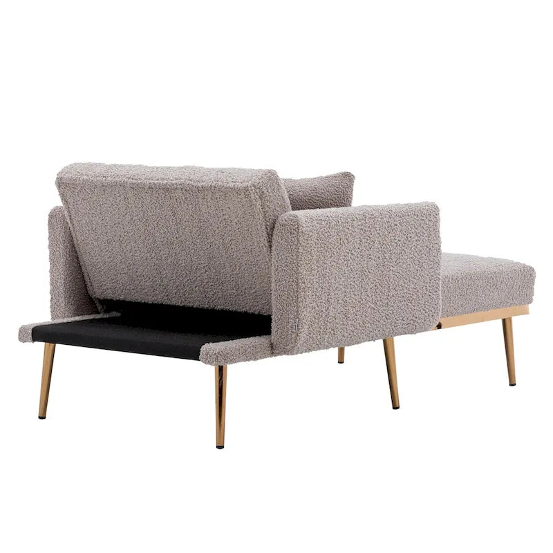 Chaise longue/fauteuil d'appoint, bords incurvés, rembourrée de mousse épaisse et recouverte d'un tissu de haute qualité