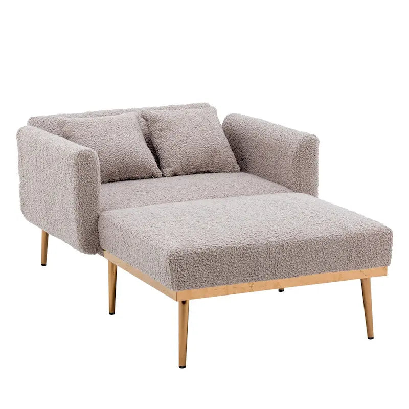 Chaise longue/fauteuil d'appoint, bords incurvés, rembourrée de mousse épaisse et recouverte d'un tissu de haute qualité