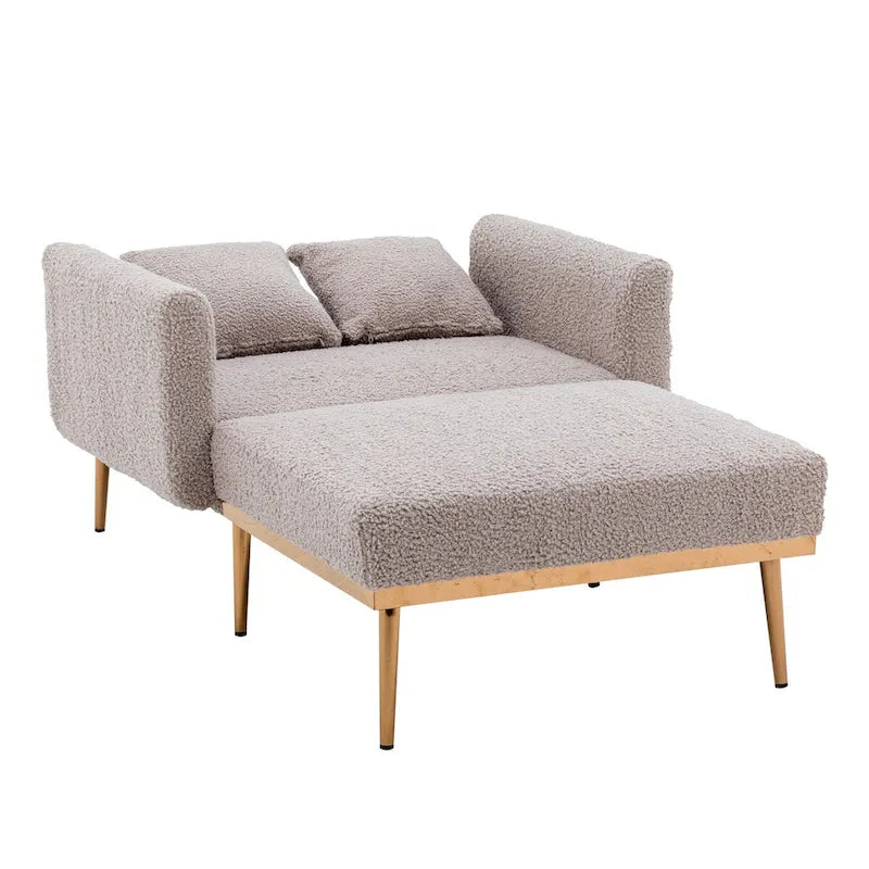 Chaise longue/fauteuil d'appoint, bords incurvés, rembourrée de mousse épaisse et recouverte d'un tissu de haute qualité