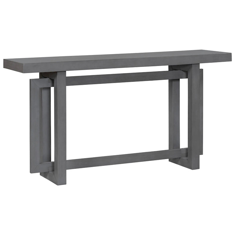 Console en bois avec plateau en béton d'inspiration industrielle, table d'entrée extra longue pour entrée, couloir, salon
