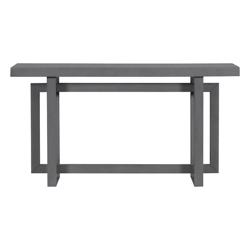 Console en bois avec plateau en béton d'inspiration industrielle, table d'entrée extra longue pour entrée, couloir, salon