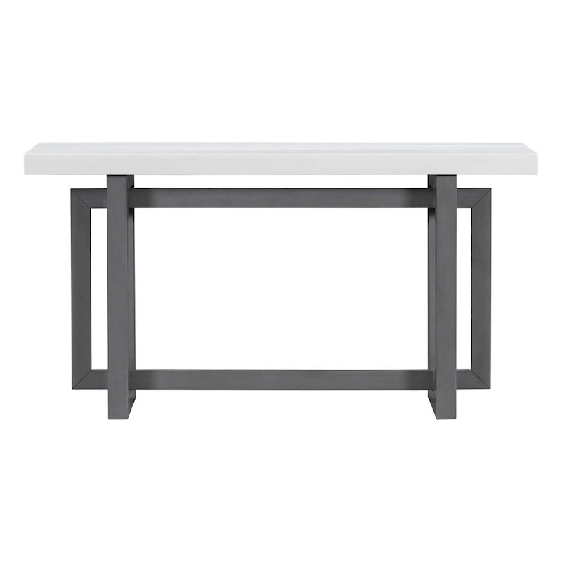 Console en bois avec plateau en béton d'inspiration industrielle, table d'entrée extra longue pour entrée, couloir, salon
