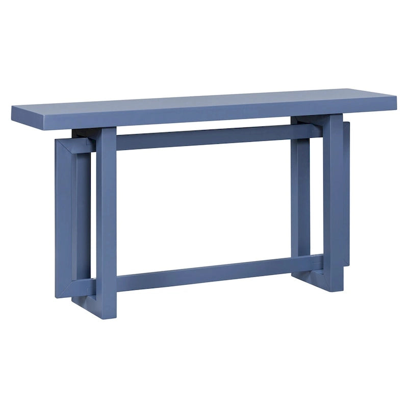 Console en bois avec plateau en béton d'inspiration industrielle, table d'entrée extra longue pour entrée, couloir, salon